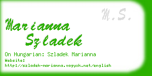 marianna szladek business card